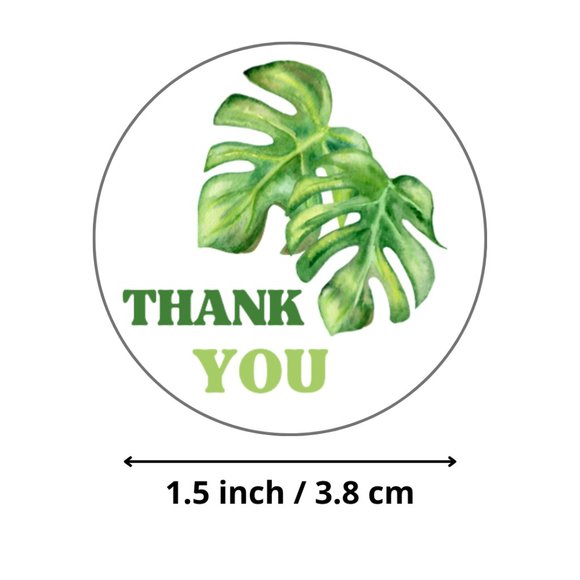 500 ROLL MONSTERA THANK YOU STICKERS NEW - Picture 5 of 6